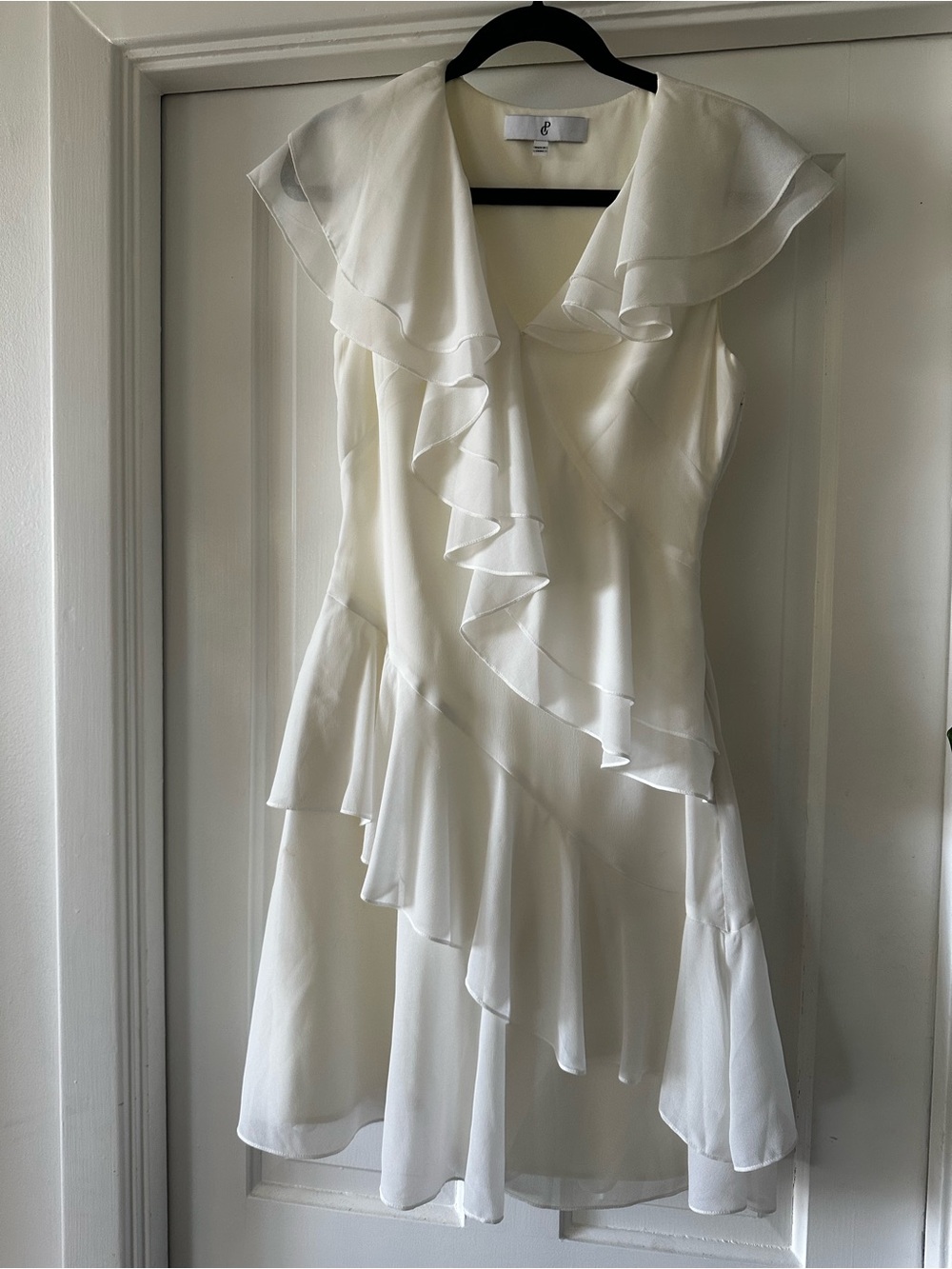 Prabal Gurung Ivory Ruffle Mini Dress